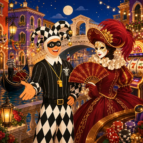 Arlequin Casino lobby with bonus and VIP highlights